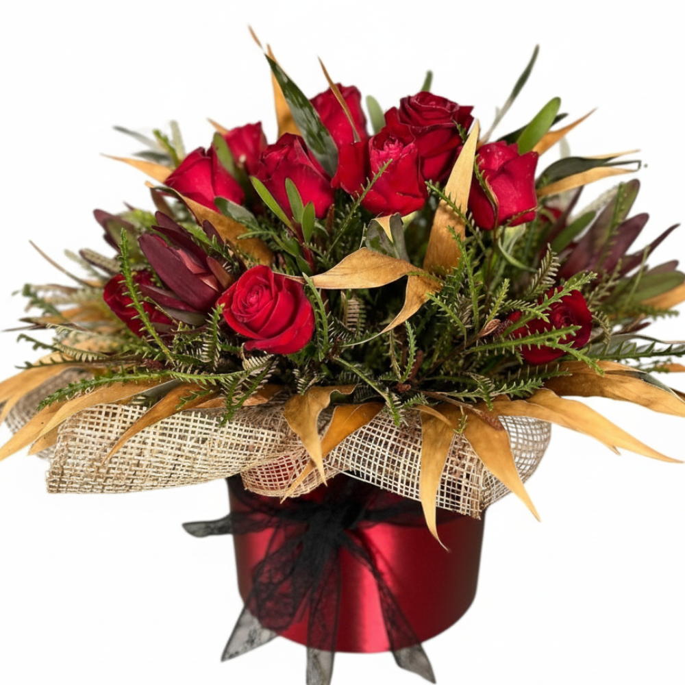 סידור ורדים אדומים