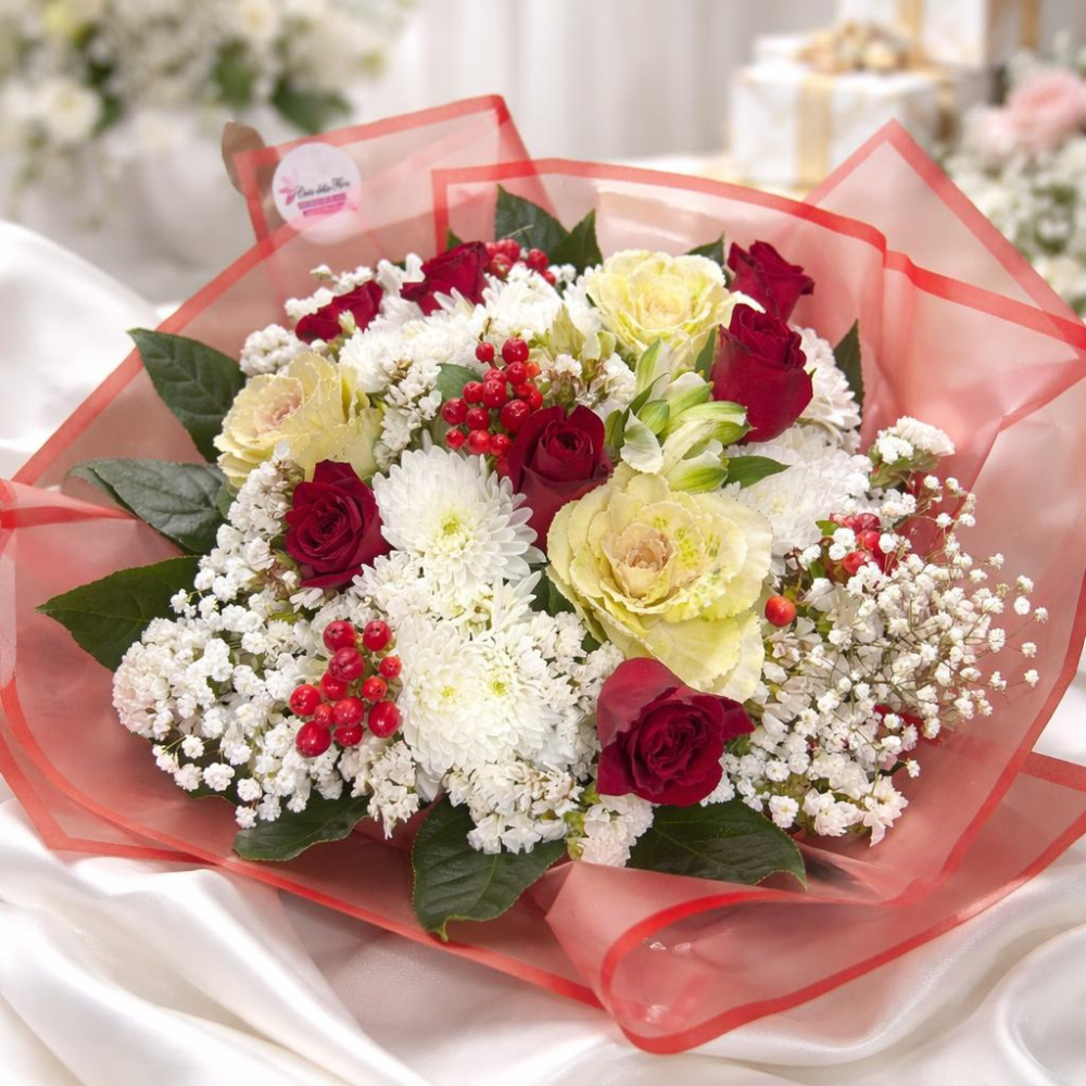 זר פרחים קלאסי ליום האהבה